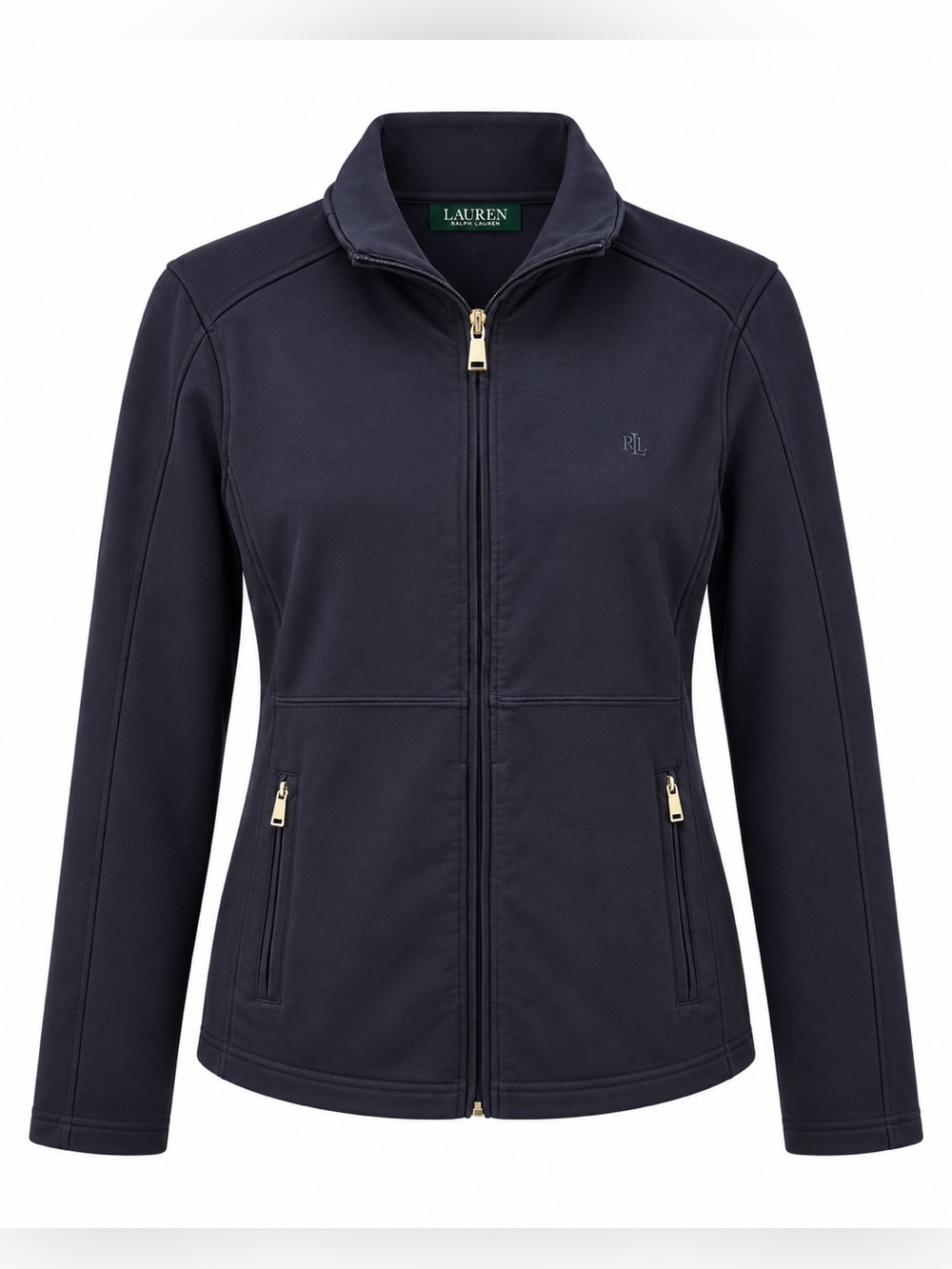 Lauren Ralph Lauren Full Zip Logo Sleeve Jacket Navy Size XL